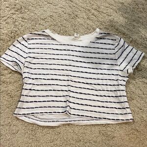 Forever 21 White and Blue Crop Top Nautical Style